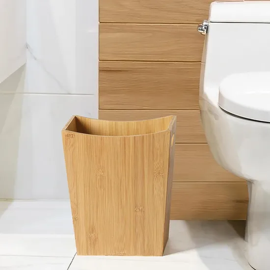 Bote de basura de bambú respetuoso con el medio ambiente para la cocina