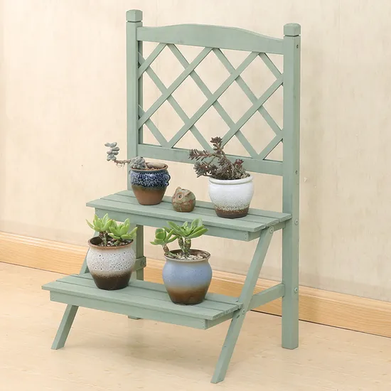 Soporte de flores escalonado, soporte de plantas Vintage, soporte de maceta de madera para jardín