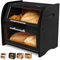 Caja de almacenamiento de pan de bambú grande doble con tabla de cortar para cocina