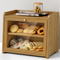 Caja de almacenamiento de bambú natural al por mayor de la comida del compartimiento de almacenamiento del pan de 2 capas