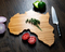 Tabla de cortar y servir de bambú con forma única de África para cocina