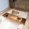 Bandeja extensible de lujo para bañera de madera de acacia con soporte para vino y soporte para libros