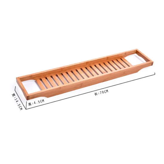 Bandeja Caddy para bañera de baño, venta al por mayor directa de fábrica, con soporte para libros y vinos
