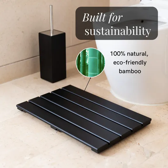 Estera de baño de bambú del hogar del color negro para el cuarto de baño