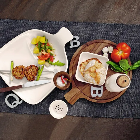 Plato redondo de madera de acacia para servir, tablero para embutidos, tablero para beaf