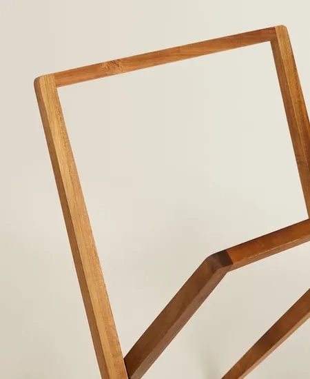 Toallero plegable de madera de Acacia para baño, estante de secado, estantes colgantes de madera