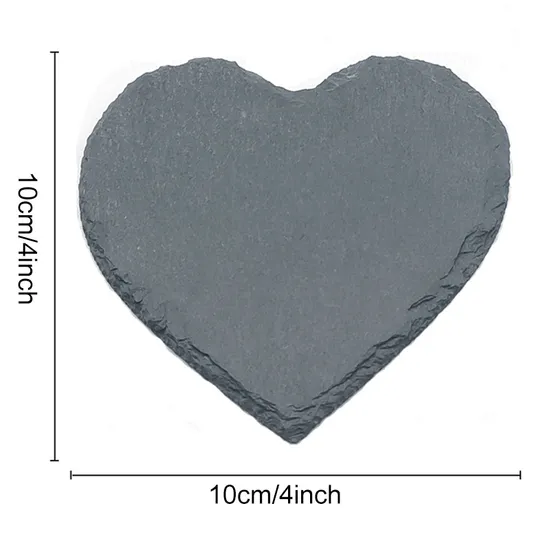 Juego de posavasos de pizarra con forma de corazón de estilo rústico para cocinas campestres