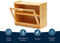 Caja de almacenamiento de pan y pastelería de bambú rectangular transparente para snack