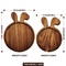 Juego de 2 bandejas y platos de madera de acacia con forma de animal
