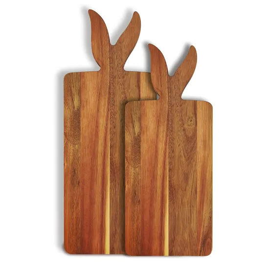 Tabla de quesos y juego de servir de madera de acacia antideslizante de primera calidad