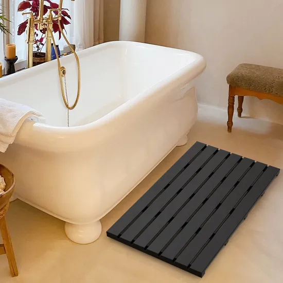 Alfombra de baño de bambú grande y larga para puerta de SPA