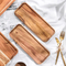 Bandeja decorativa de madera de bambú vintage para servir aperitivo/café/decoración del hogar