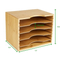 Estante organizador de almacenamiento de partición de bambú multicapa desmontable, archivador de madera para suministros de oficina