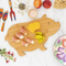 Adorable tabla de cortar de frutas de bambú con forma de cerdo para uso en la cocina