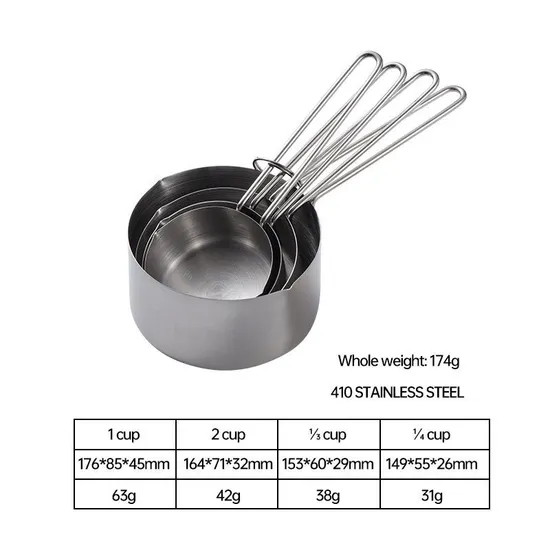 Juego de cucharas medidoras de acero inoxidable de primera calidad para cocinar y hornear con precisión