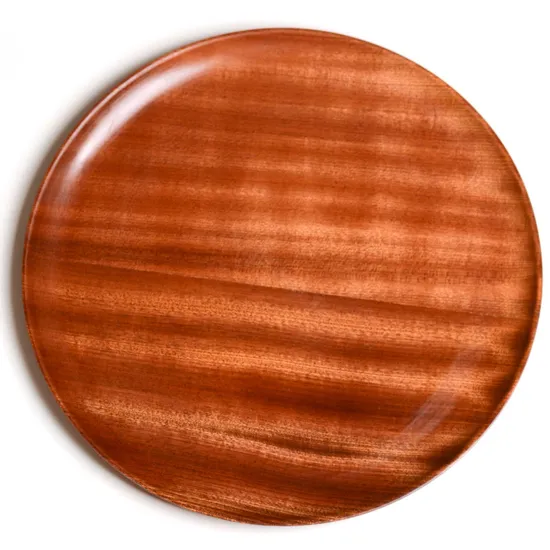 Juego de platos llanos redondos de madera para discos, frutos secos, postre, merienda