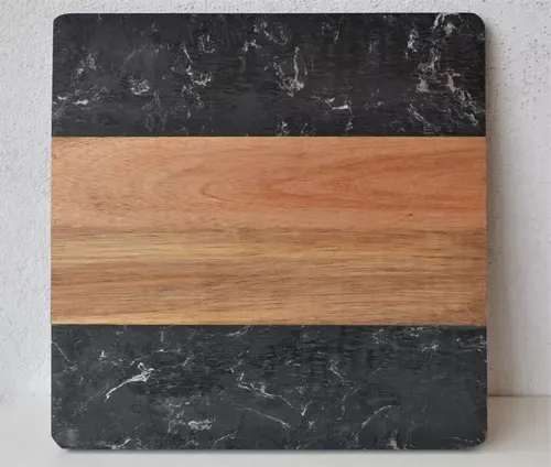 Tabla de cortar cuadrada de la fruta de la tostada del pan del mármol de madera sólida para la cocina