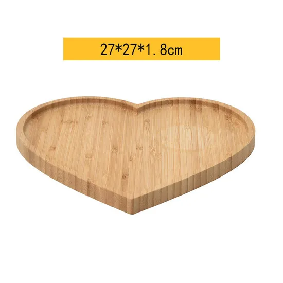 Platos de bambú, bandeja de madera para servir, almacenamiento de tazas de té, organizador de frutas