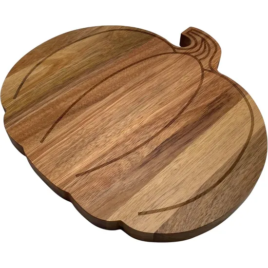 Tabla de cortar de madera de Acacia con forma de calabaza, tabla de servir para cocina