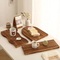 Bandeja decorativa de madera para servir pan, tabla para cortar con ranura