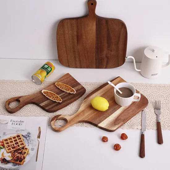 Tablero de servicio decorativo de madera de Acacia de forma irregular para amantes