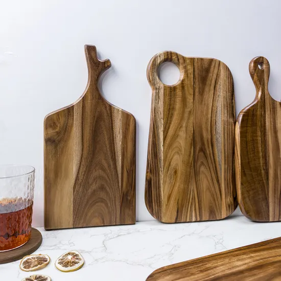 Tabla de servir de madera para sushi, pan de filete y forma irregular grande