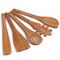 Juego de 5 utensilios de cocina de bambú de alta calidad.