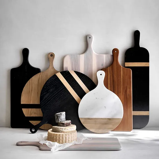 Tabla de servir de madera con forma de paleta para pan/embutidos/queso