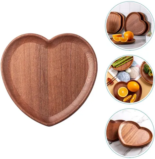 Bandeja/placa de madera de ébano con forma de pera para decoración del hogar