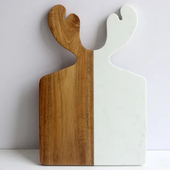 Tablero decorativo de presentación de queso de madera de mármol