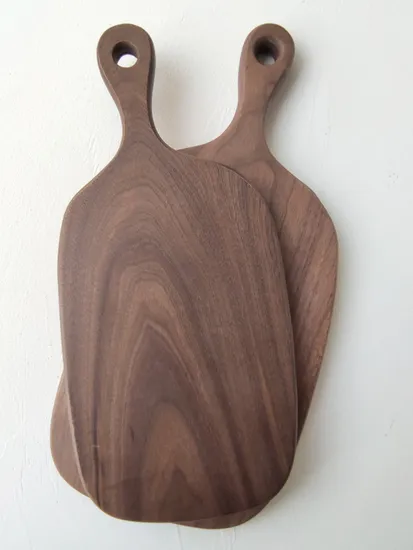 Tabla de cortar de madera de nogal negro, bloques de corte, plato para servir, bandeja para pan y Pizza