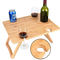 Mesa de picnic de vino portátil para exteriores, bandeja de aperitivos de playa de bambú, para acampar