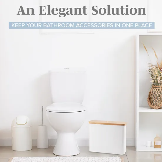 Cesta de almacenamiento de papel higiénico de baño de color blanco
