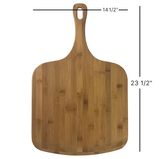 Tabla para servir de bambú grabada con láser grande, tabla para pizza, 23,5' X 14,5'