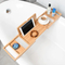 Estante extensible para bañera, bandeja para bañera, estante para bañera de bambú