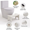 Taburete de pie de baño de bambú antideslizante de color blanco para niños