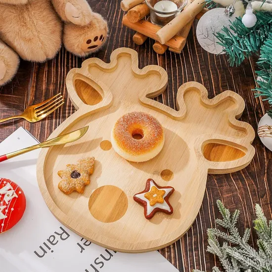 Plato para servir con forma de fantasma de Halloween, 2 uds., juego de tablero de charcutería de bambú para comida