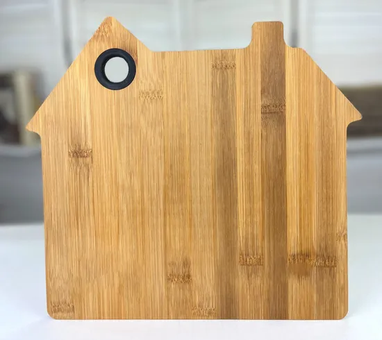 Tabla de cortar de bambú única con forma de casa, perfecta para regalar
