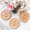 Posavasos de madera de haya redondos y cuadrados grabados personalizados para regalos personales