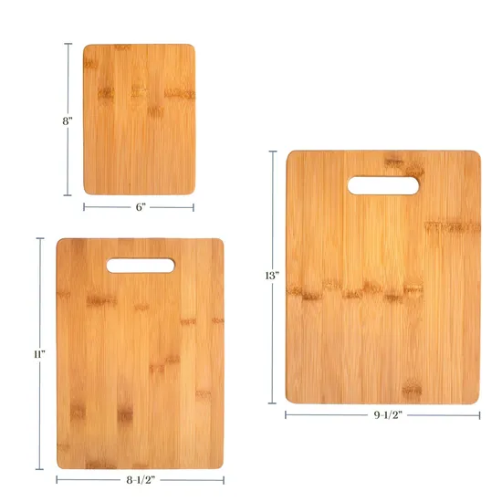 Juego de tablas de cortar de bambú de 3 piezas para cocina