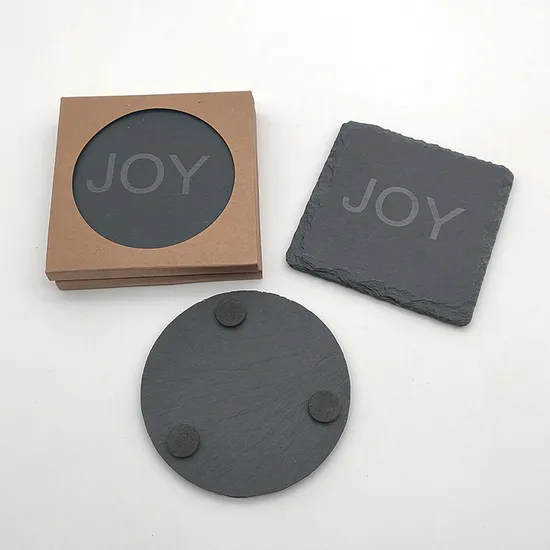 Posavasos de pizarra negra, ligeros y portátiles, con soporte de metal para exteriores