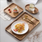 Bandeja decorativa de madera de bambú vintage para servir aperitivo/café/decoración del hogar