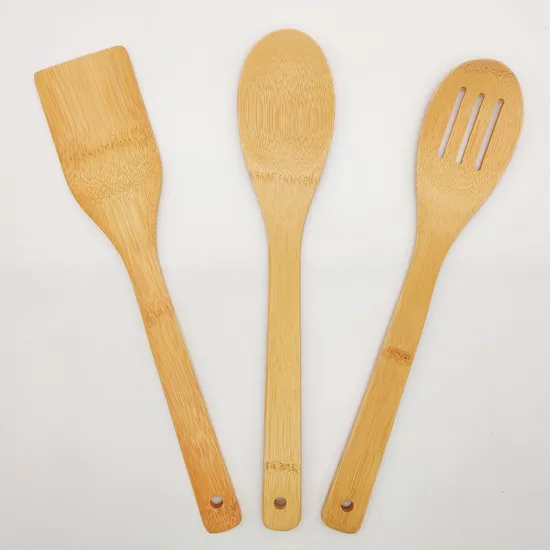 Organizador de cubiertos de bambú, soporte para utensilios con especiero y juego de utensilios de 3 piezas