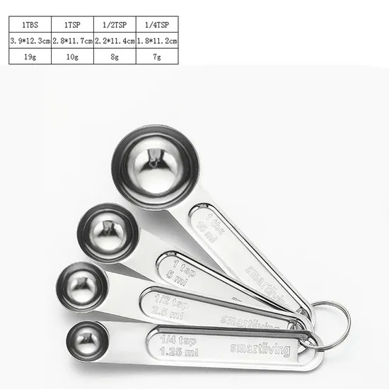 Juegos de cucharas medidoras multicolores de acero inoxidable para ingredientes líquidos y secos en polvo