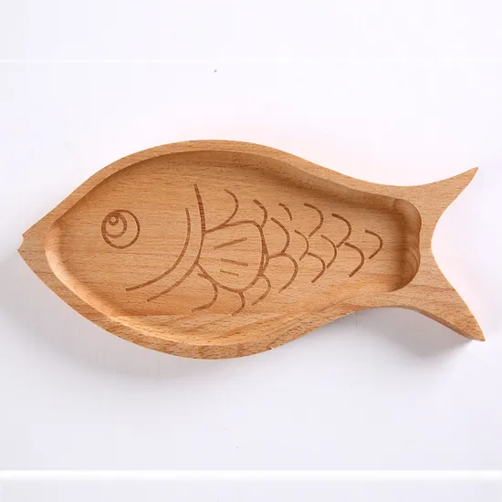 Plato decorativo para servir y comida de madera de haya con forma de coche para aperitivos y dulces