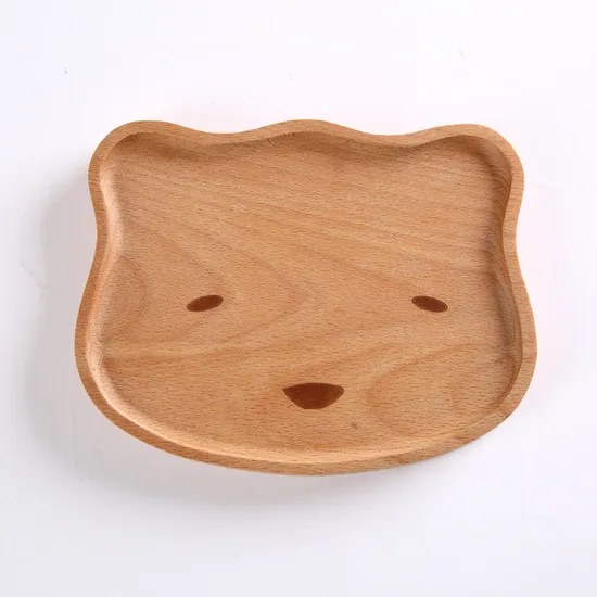 Platos de aperitivos de madera de haya con forma de hoja de estilo japonés para el hogar