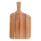 Tabla de cortar pan de madera con forma de padde y mango
