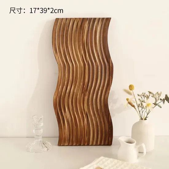 Bandeja decorativa de madera para servir pan, tabla para cortar con ranura