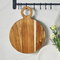 Tabla de cortar de cocina de madera de forma redonda personalizada con orificio para colgar