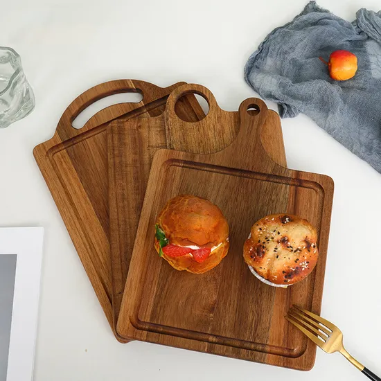 Tabla de quesos de madera de menaje de cocina al por mayor con mango largo